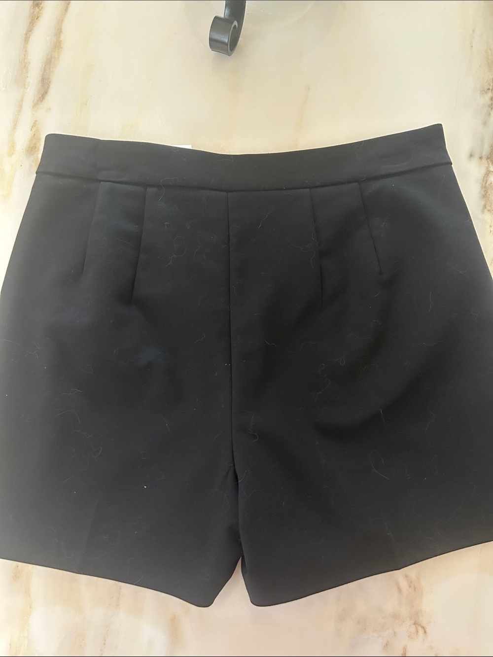 Express Black High-Waist Shorts with Gold Buttons - Picture 4 of 4